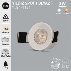 2W YILDIZ SPOT BEYAZ KASA BEYAZ